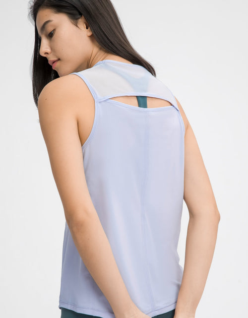 Load image into Gallery viewer, Millennia Cutout Back Round Neck Active Tank

