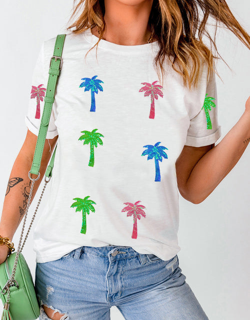 Load image into Gallery viewer, Coconut Palm Round Neck Short Sleeve T-Shirt
