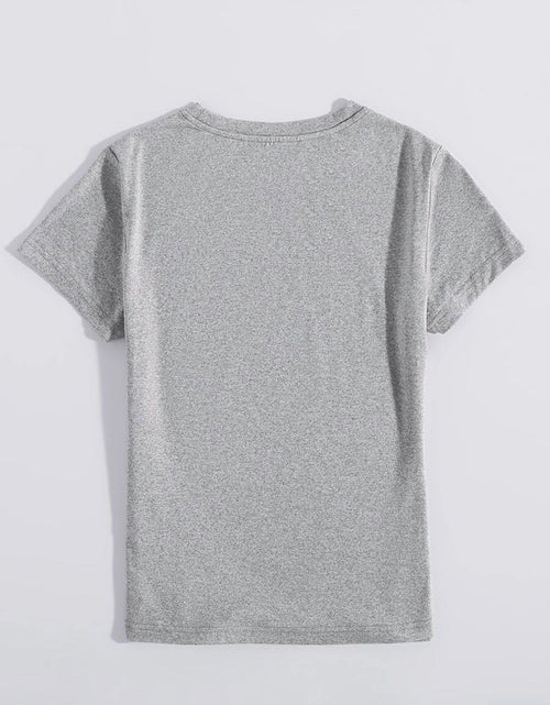 Load image into Gallery viewer, Letter Graphic Round Neck Short Sleeve T-Shirt
