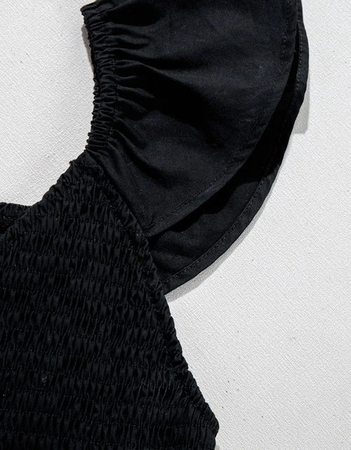 Load image into Gallery viewer, V Neck Ruffled Cap Sleeve Smocked Maxi Dress
