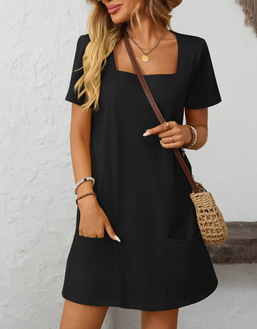 Load image into Gallery viewer, Mandy Square Neck Short Sleeve Mini Dress
