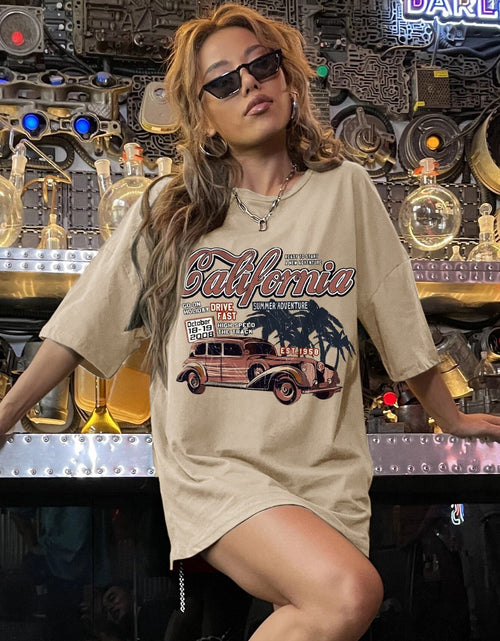 Load image into Gallery viewer, Car Graphic Round Neck Half Sleeve T-Shirt
