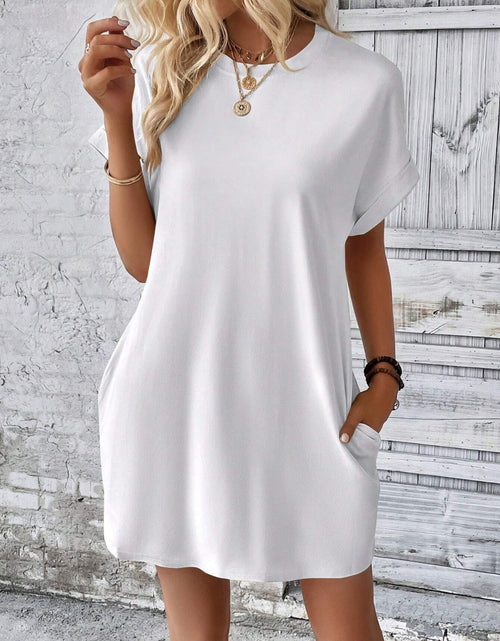 Load image into Gallery viewer, Round Neck Short Sleeve Mini Dress
