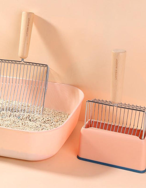 Load image into Gallery viewer, Metallic Cat Litter Scoop Set - Stylish Pet Waste Cleaning Tool With Wooden Handle by Dog Hugs Cat
