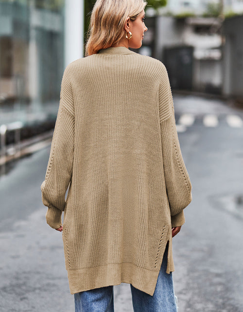 Load image into Gallery viewer, Open Front Dropped Shoulder Longline Cardigan
