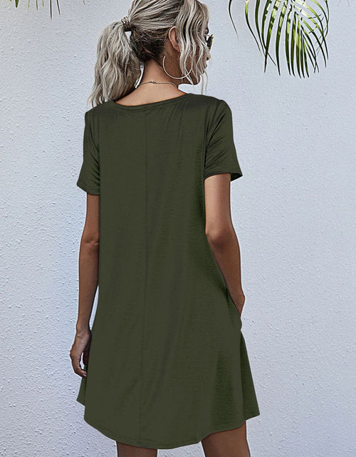 Load image into Gallery viewer, Round Neck Short Sleeve Mini Dress
