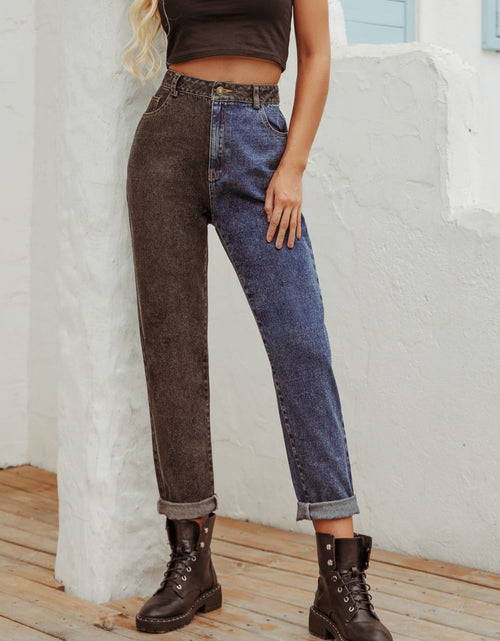 Load image into Gallery viewer, Two Tone Straight Leg Jeans
