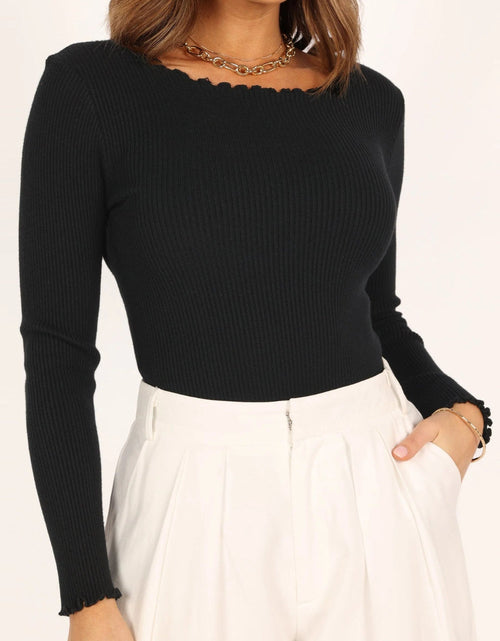 Load image into Gallery viewer, Lettuce Edge Round Neck Long Sleeve T-Shirt
