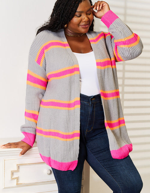 Load image into Gallery viewer, Woven Right Ribbed Long Sleeve Cardigan
