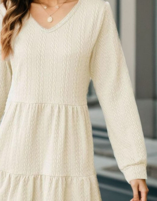 Load image into Gallery viewer, V-Neck Long Sleeve Mini Dress
