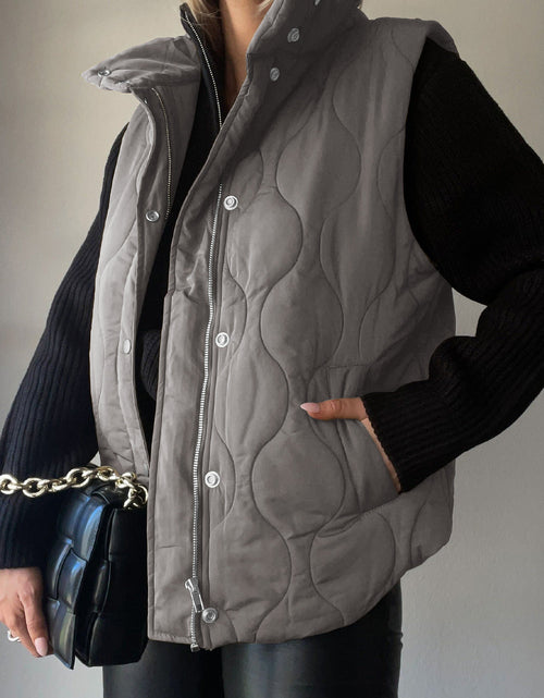 Load image into Gallery viewer, Collared Neck Vest with Pockets
