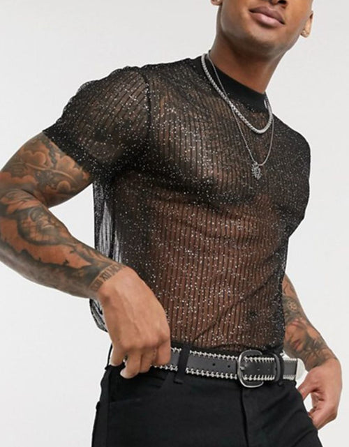 Load image into Gallery viewer, Men's Full Size Mock Neck Short Sleeve Top Plus Size

