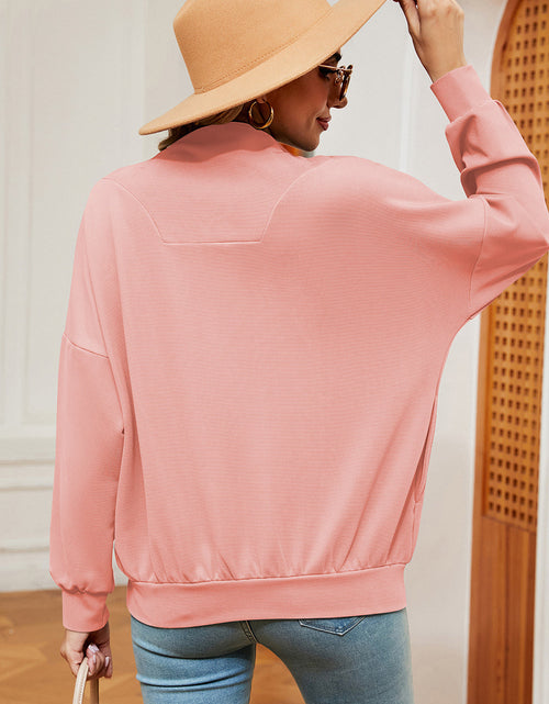 Load image into Gallery viewer, Half Zip Dropped Shoulder Sweatshirt
