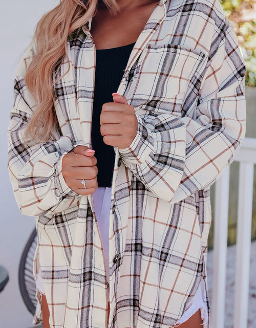 Load image into Gallery viewer, Plaid Button Up Long Sleeve Shacket
