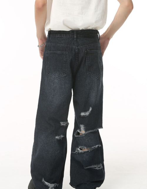 Load image into Gallery viewer, Distressed Wide Leg Pocketed Men's Jeans
