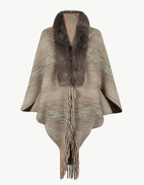 Load image into Gallery viewer, Open Front Fringe Hem Poncho
