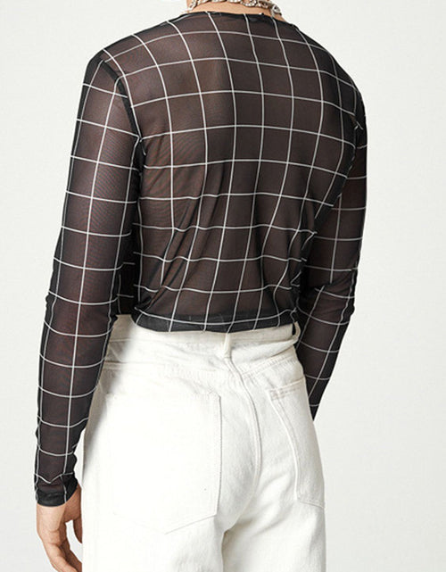 Load image into Gallery viewer, Men's Full Size Plaid Round Neck Long Sleeve Top Plus Size
