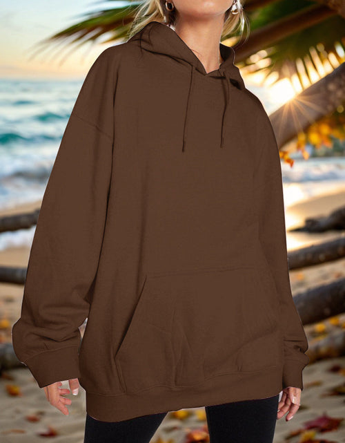 Load image into Gallery viewer, Drawstring Dropped Shoulder Hoodie
