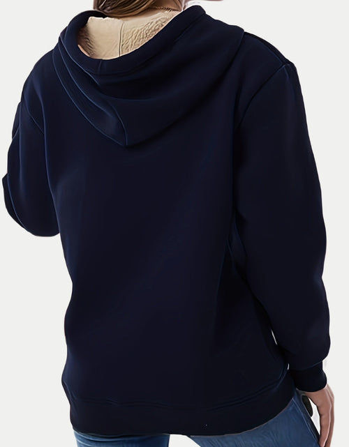 Load image into Gallery viewer, Drawstring Long Sleeve Hoodie with Kangaroo Pocket

