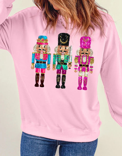 Load image into Gallery viewer, Nutcracker Graphic Round Neck Long Sleeve Sweatshirt
