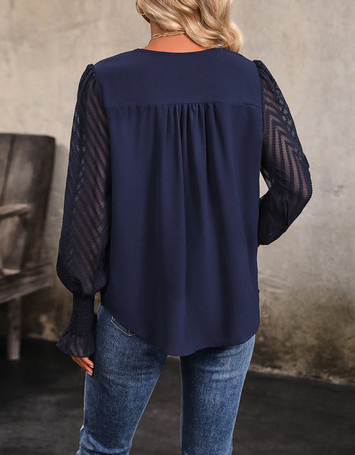 Load image into Gallery viewer, Perfee V-Neck Long Mesh Sleeve Top
