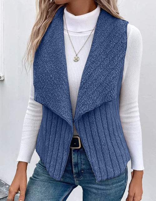 Load image into Gallery viewer, Open Front Fuzzy Vest Coat
