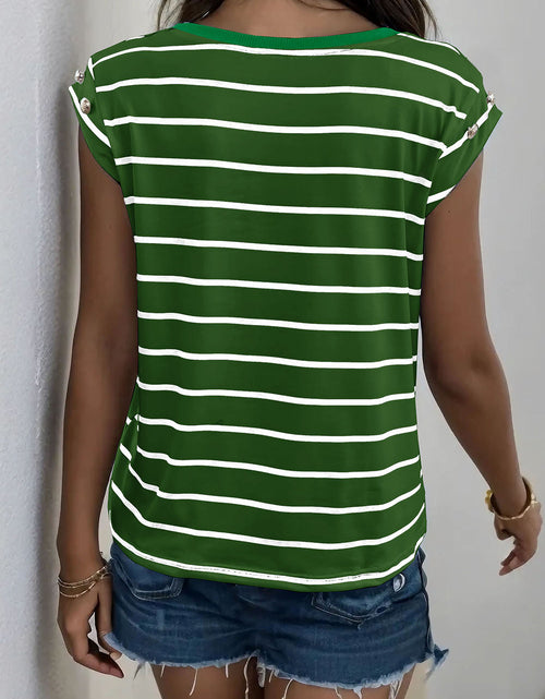 Load image into Gallery viewer, Perfee Decorative Button Round Neck T-Shirt
