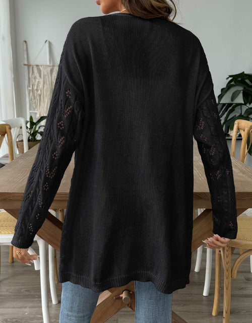 Load image into Gallery viewer, Openwork Open Front Long Sleeve Cardigan
