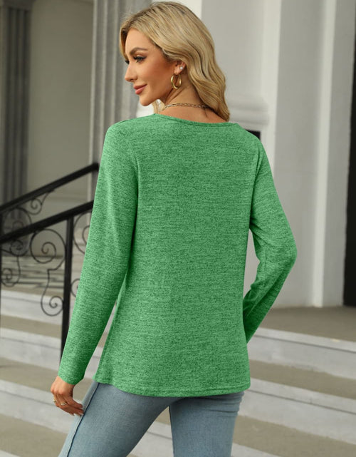 Load image into Gallery viewer, Square Neck Long Sleeve Slit T-Shirt
