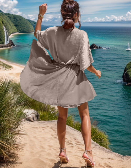 Load image into Gallery viewer, Surplice Half Sleeve Mini Dress

