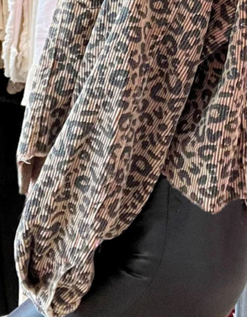 Load image into Gallery viewer, Leopard Button Down Long Sleeve Jacket
