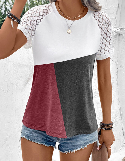 Load image into Gallery viewer, Ivy Lane Color Block Raglan Sleeve Round Neck Tee

