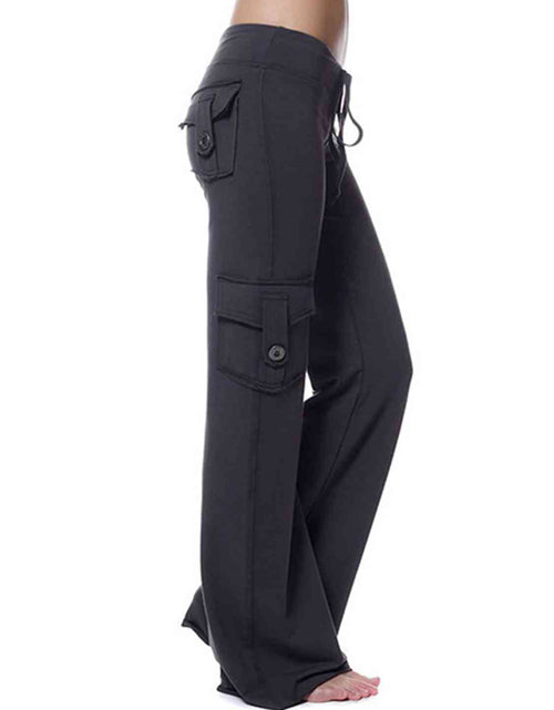 Load image into Gallery viewer, Mid Waist Pants with Pockets
