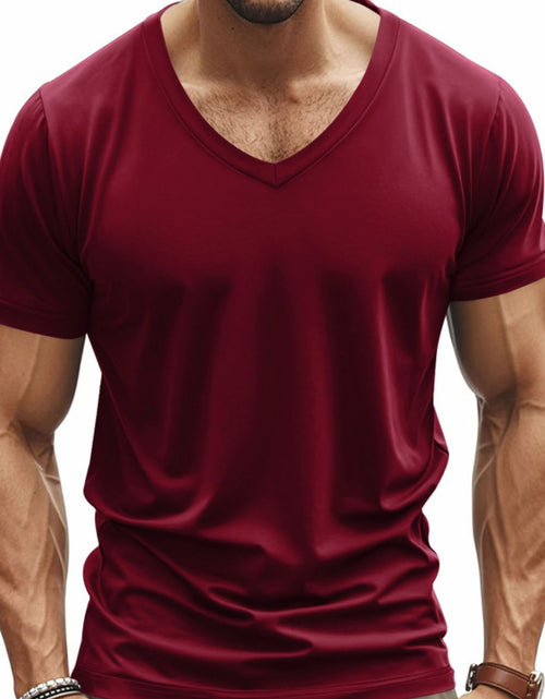 Load image into Gallery viewer, Men's Full Size V-Neck Short Sleeve T-Shirt Plus Size
