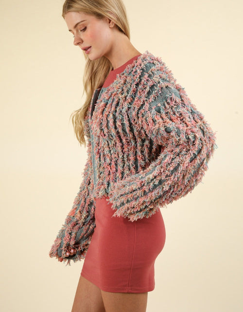 Load image into Gallery viewer, VERY J Shaggy Yarn Knit Zip Up Jacket
