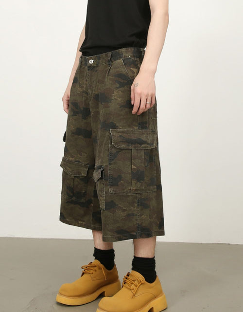 Load image into Gallery viewer, Men's Camouflage Wide Leg Cargo Jeans
