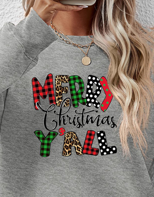Load image into Gallery viewer, Letter Graphic Round Neck Long Sleeve Sweatshirt
