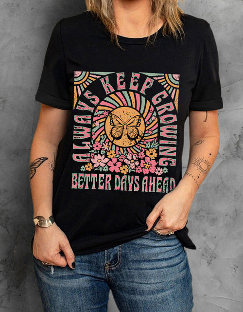 Load image into Gallery viewer, Graphic Round Neck Short Sleeve T-Shirt

