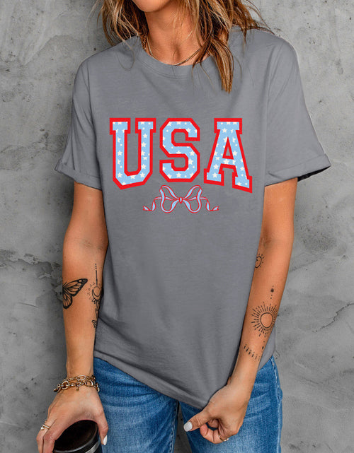 Load image into Gallery viewer, USA Round Neck Short Sleeve T-Shirt
