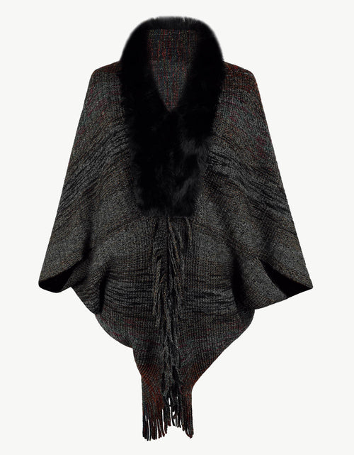 Load image into Gallery viewer, Open Front Fringe Hem Poncho
