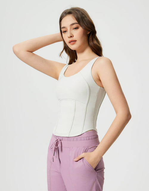 Load image into Gallery viewer, Millennia Round Neck Wide Strap Active Tank with Detachable Chest Pads
