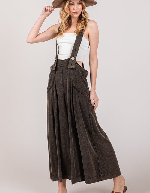 Load image into Gallery viewer, SAGE + FIG Full Size Wide Strap Wide Leg Overalls

