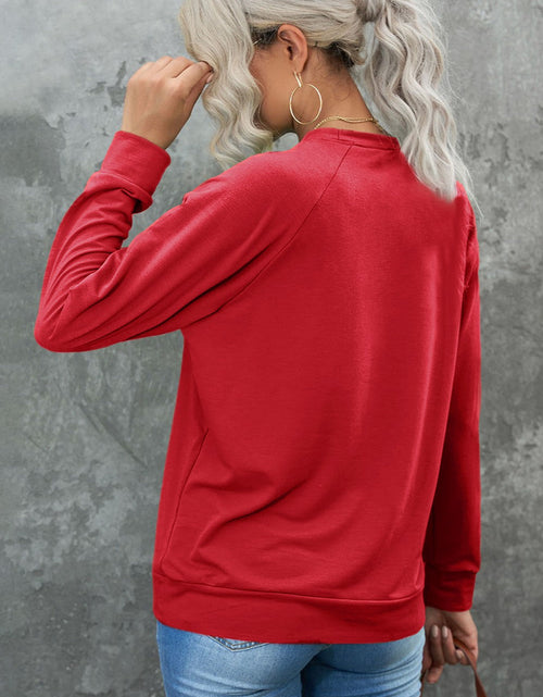 Load image into Gallery viewer, Round Neck Long Sleeve Sweatshirt
