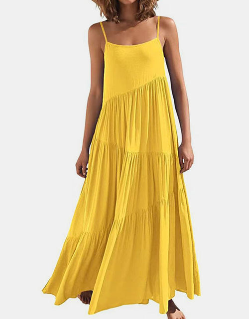Load image into Gallery viewer, Full Size Ruched Tiered Spaghetti Strap Dress
