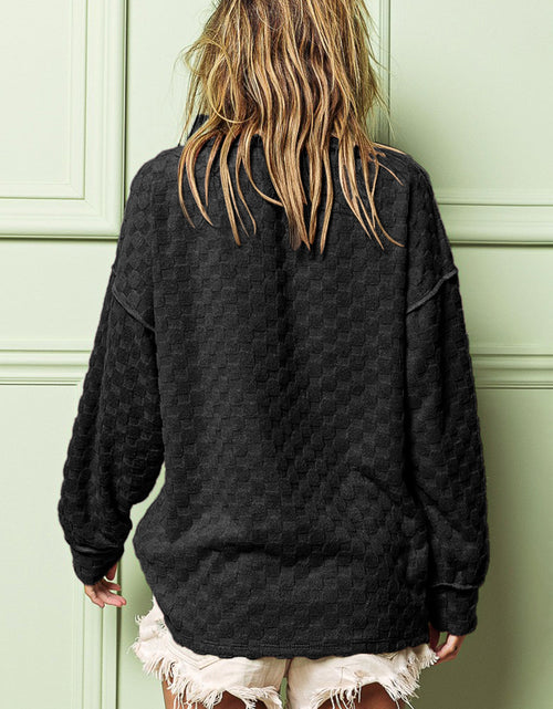 Load image into Gallery viewer, BiBi Checkered Round Neck Exposed Seam Top
