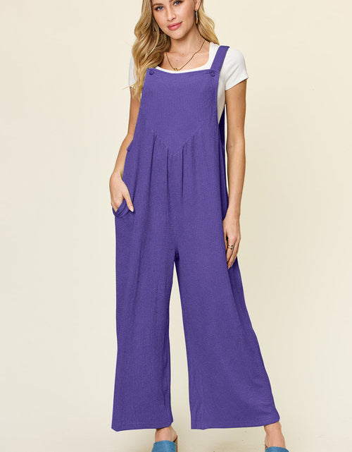 Load image into Gallery viewer, Double Take Full Size Texture Sleeveless Wide Leg Overall
