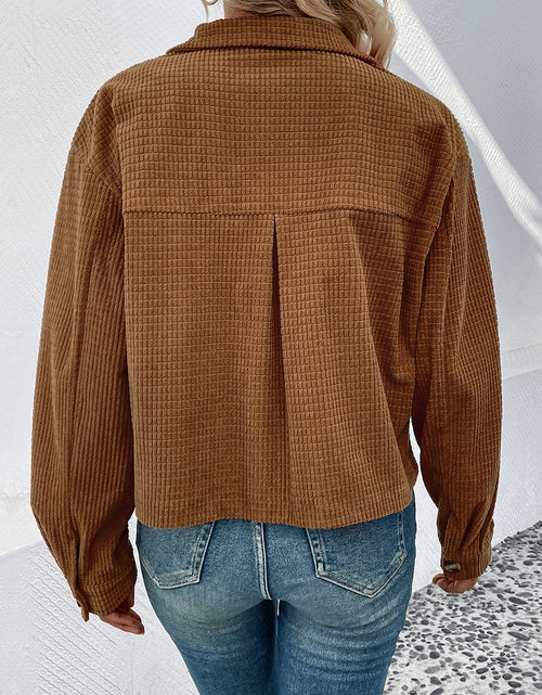 Load image into Gallery viewer, Perfee Collared Neck Button Front Jacket with Pockets
