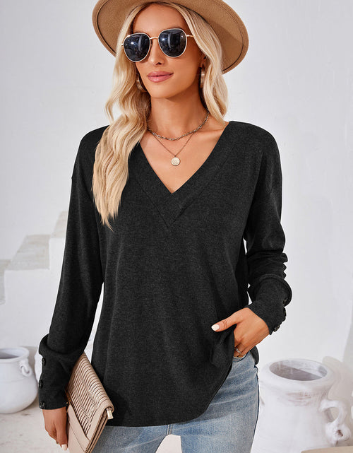 Load image into Gallery viewer, V-Neck Dropped Shoulder T-Shirt
