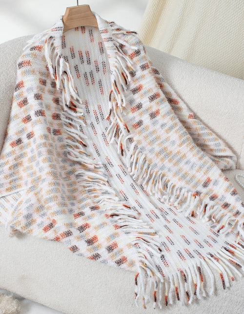 Load image into Gallery viewer, Fringe Open Front Half Sleeve Poncho
