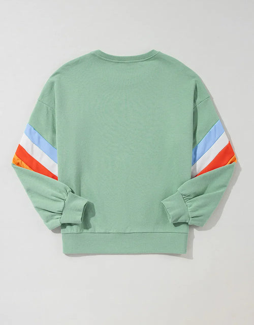 Load image into Gallery viewer, Contrast Round Neck Long Sleeve Sweatshirt
